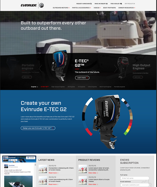 Pegboard launch Evinrude's Australian Website